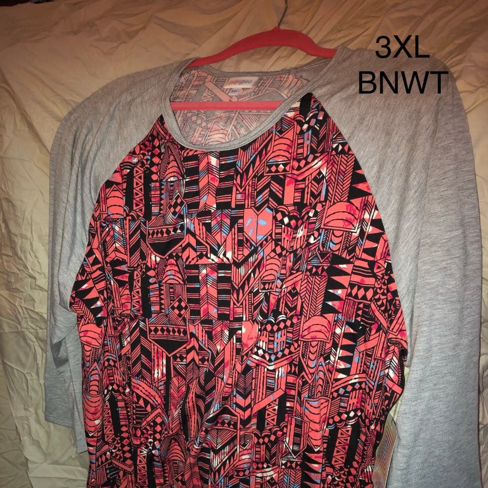 LULAROE RANDY - NWT 3XL PINK AND GREY